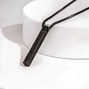 2.remini-enhanced Collier Hexagonal Gravé Symboles – en acier inoxydable