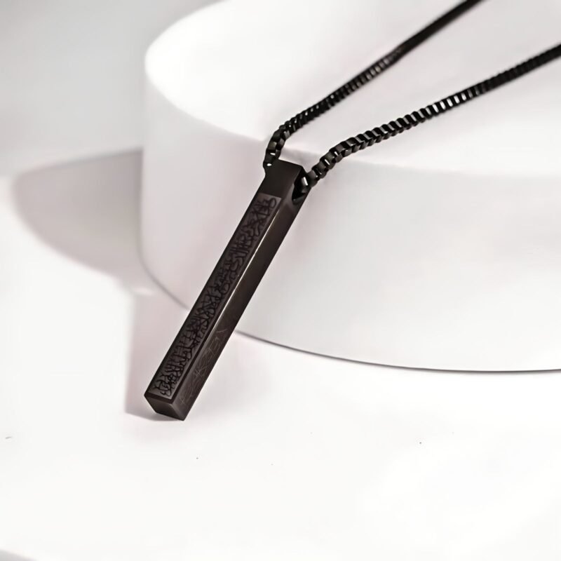 2.remini-enhanced Collier Hexagonal Gravé Symboles – en acier inoxydable