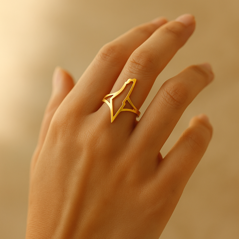 20250619_2120_ElegantGoldRing_remix_01jy3ym1mdebh8ycvkp0mqxg71 Bague Palestine carte complète – en acier inoxydable