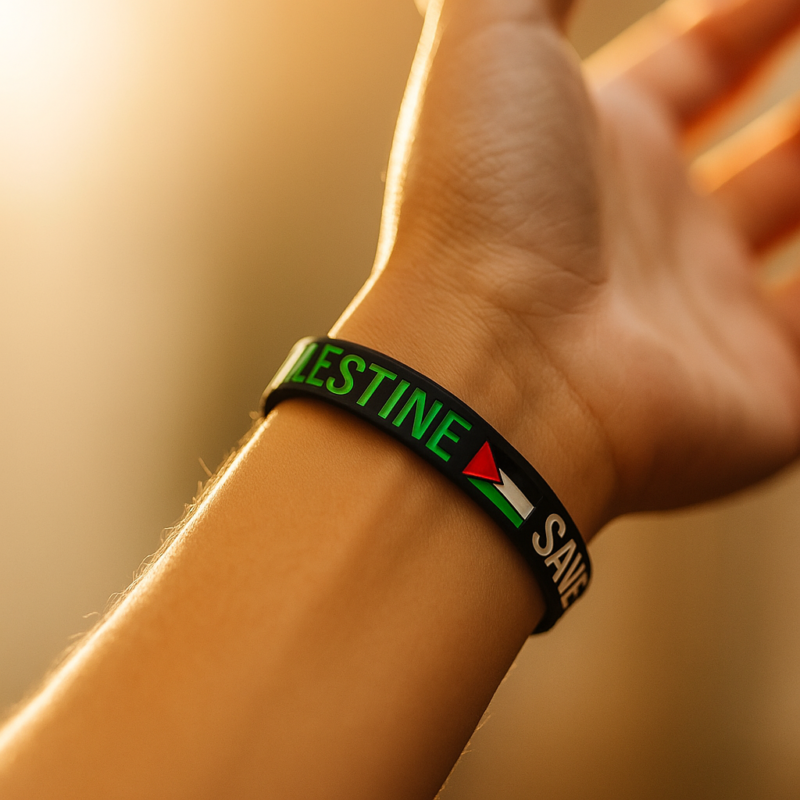 Bracelet Palestine en Silicone, Symbole de Solidarité