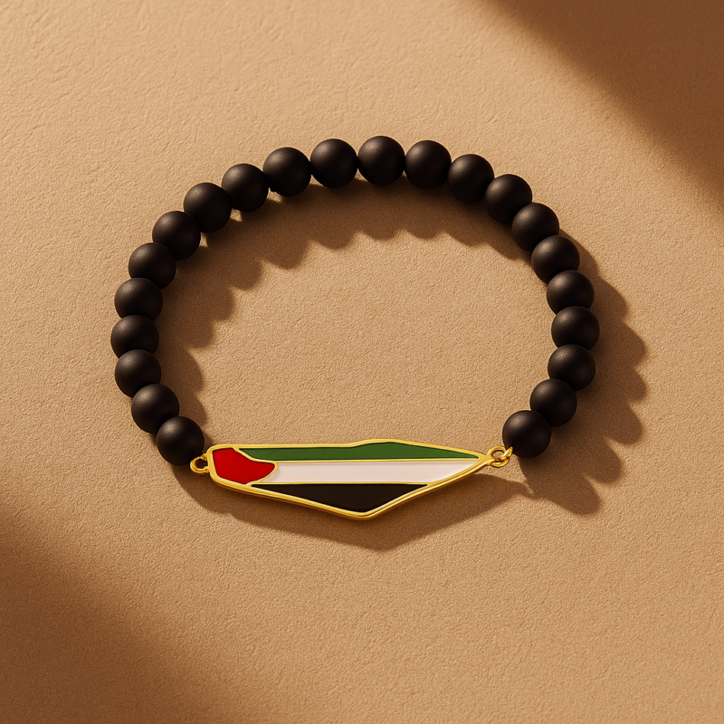 Bracelet Palestine en Perles – Acrylique et Acier