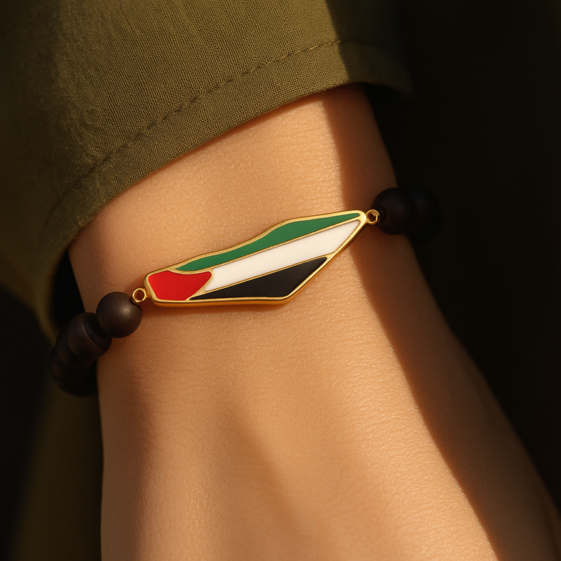 Bracelet Palestine en Perles – Acrylique et Acier