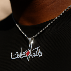 Collier Palestine pendentif carte – en acier inoxydable