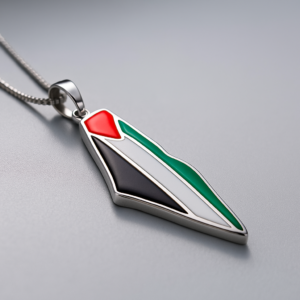 Collier Palestine pendentif carte – en acier inoxydable