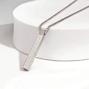 3.remini-enhanced Collier Hexagonal Gravé Symboles – en acier inoxydable