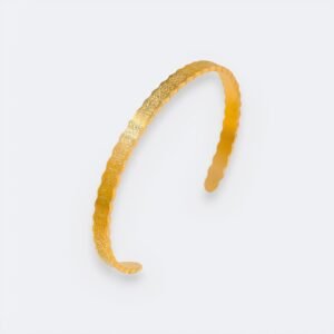 Manchette Ayat Al Kursi gravée ondulée - en acier inoxydable