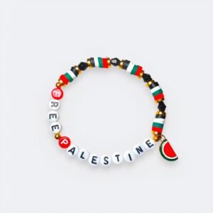 Bracelet Liberté Palestine en Perles Heishi