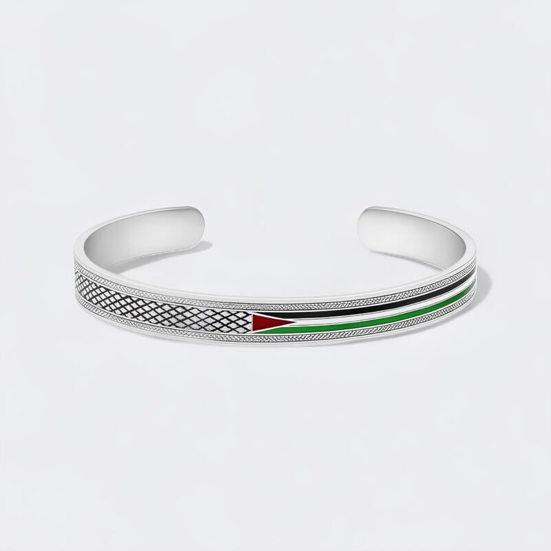 SevenSurahs-Photoroom_1_519222f8-340a-48b9-b98c-edfa5a8dfb16 Bracelet Palestine motif géométrique – en acier inoxydable