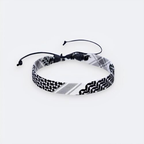 Bracelet Keffieh en Tissu Premium - Hommage Palestinien