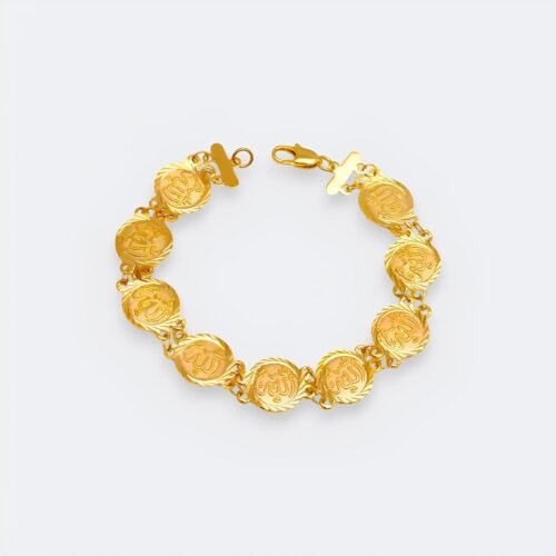 Bracelet médaillons gravés symboliques – en acier inoxydable