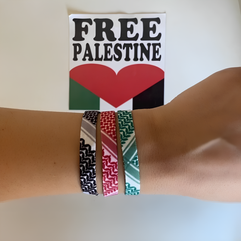 Bracelet Keffieh en Tissu Premium - Hommage Palestinien