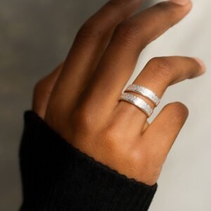 Bague Ayat al-Kursi en Spirale en acier inoxydable