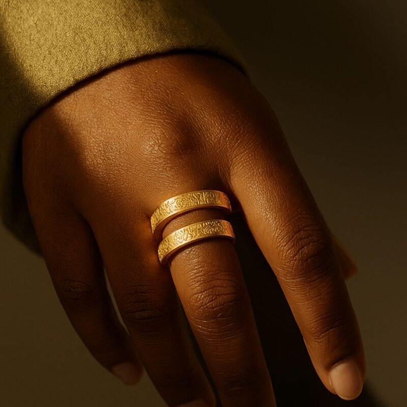 Bague Ayat al-Kursi en Spirale en acier inoxydable