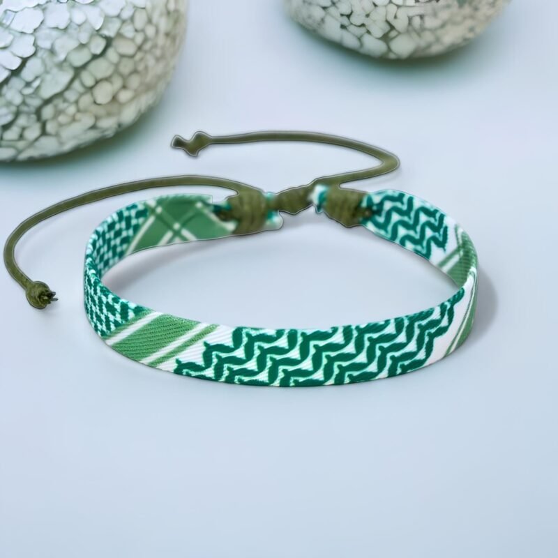 Bracelet Keffieh en Tissu Premium - Hommage Palestinien