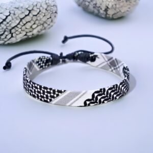 Bracelet Keffieh en Tissu Premium - Hommage Palestinien