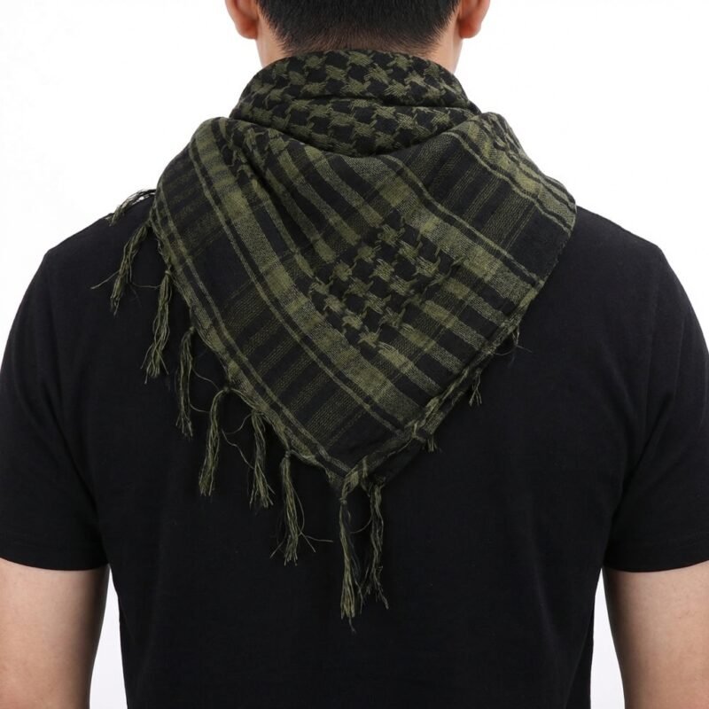 Keffieh Olive en Coton de Qualité - Symbole de Résistance