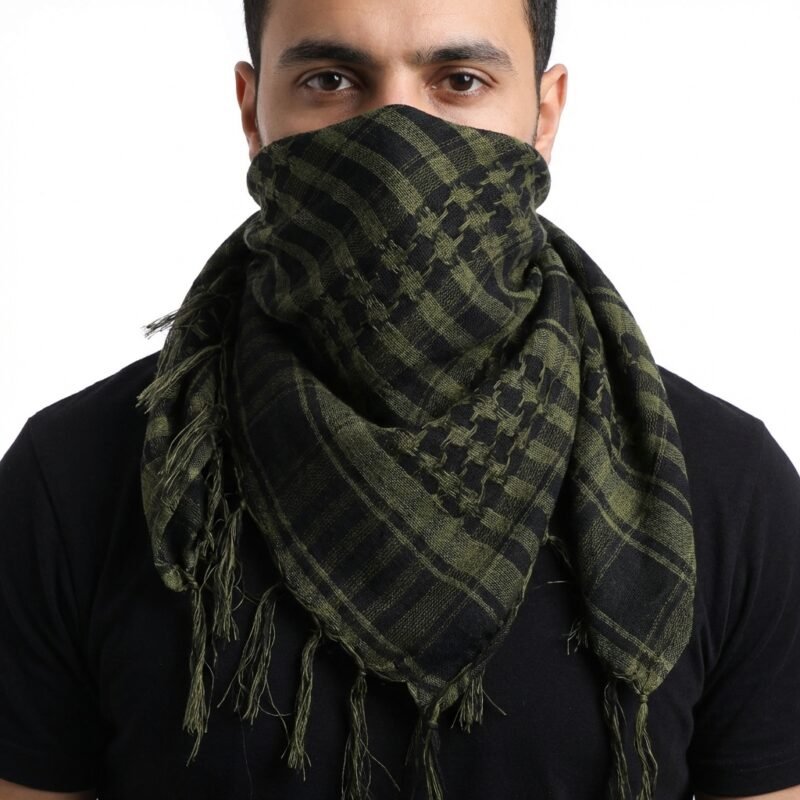 Keffieh Olive en Coton de Qualité - Symbole de Résistance