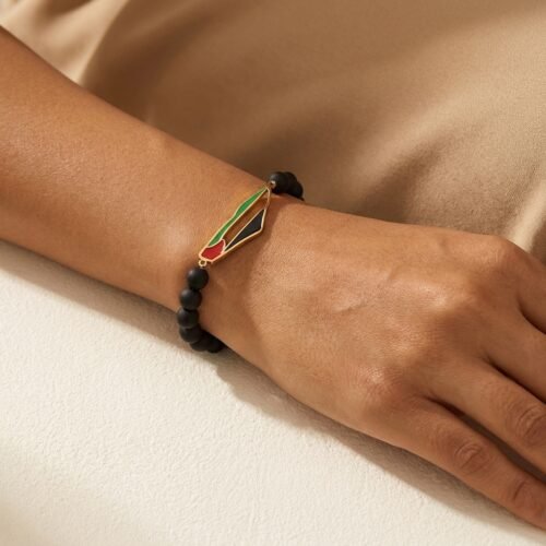 Bracelet Palestine en Perles - Acrylique et Acier