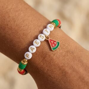 Bracelet Perles Or Palestine en Argile et Acrylique