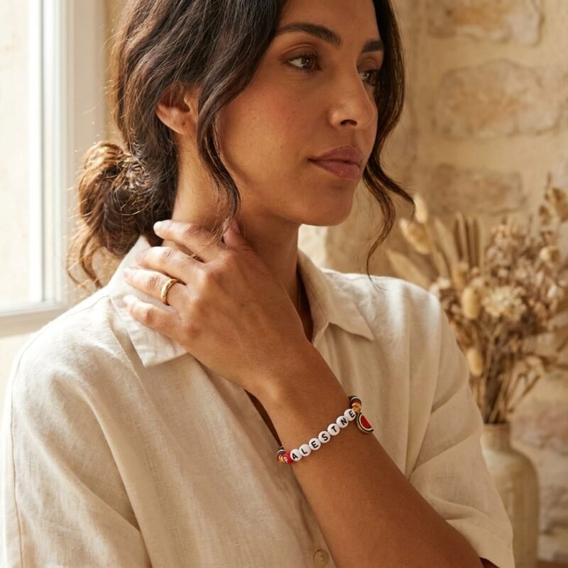 Bracelet Liberté Palestine en Perles Heishi