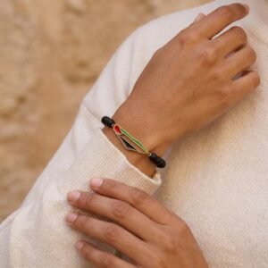 Bracelet Palestine en Perles - Acrylique et Acier