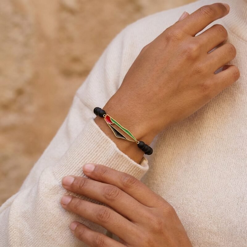 Bracelet Palestine en Perles - Acrylique et Acier