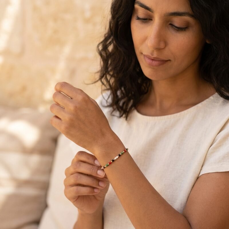 Bracelet Palestine en perles - Symbole de Résistance et d’Espoir