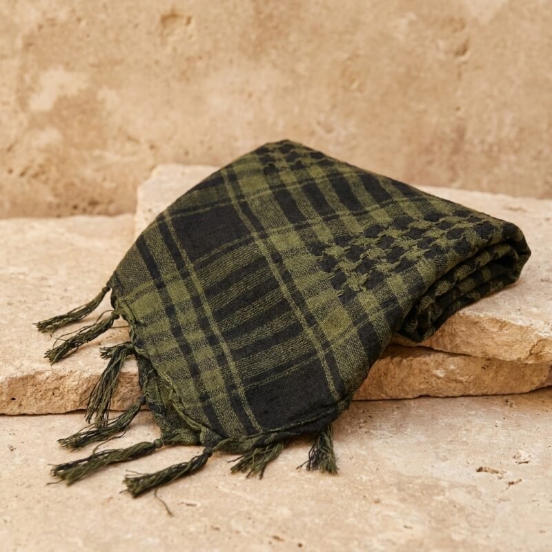 Keffieh Olive en Coton de Qualité - Symbole de Résistance