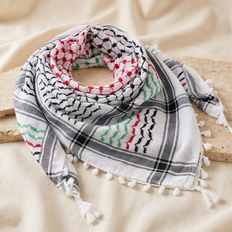 Foulard Palestinien en Coton de Haute Qualité 50x50 - Symbole de Résistance