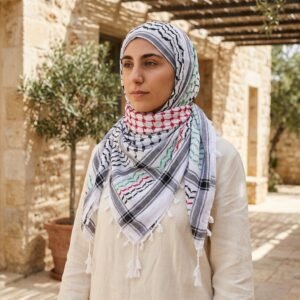 Foulard Palestinien en Coton de Haute Qualité 50x50 - Symbole de Résistance