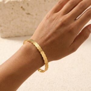 Manchette Ayat Al Kursi gravée ondulée angle alternatif bracelet Esprit Palestine