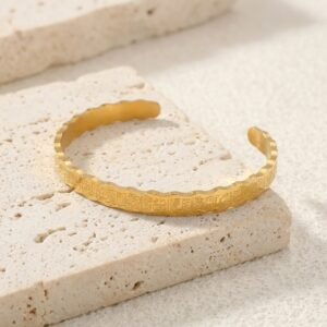 Manchette Ayat Al Kursi gravée ondulée produit seul bracelet Esprit Palestine